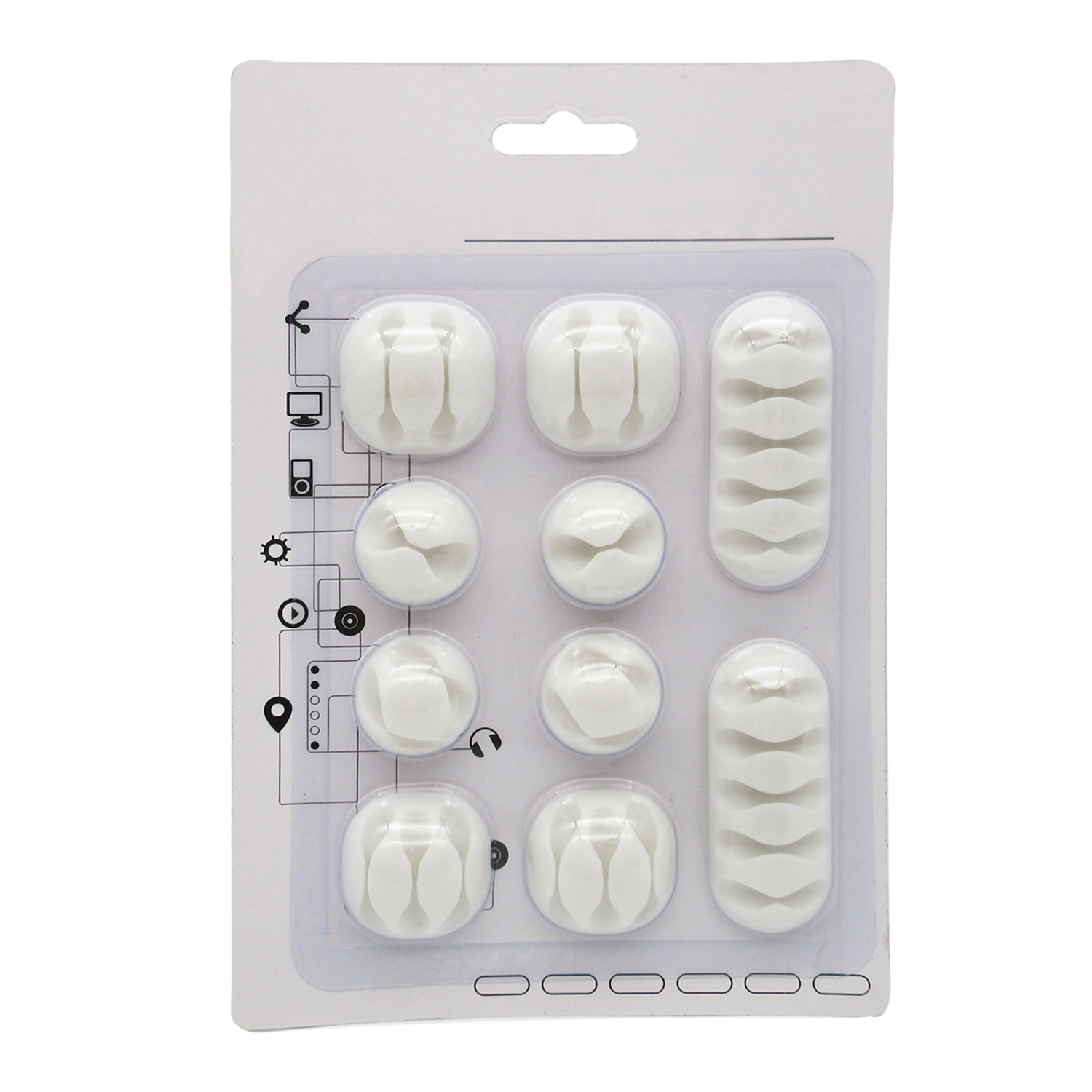 Factory supply 10pcs white USB desk wall silicone cable holder desktop organizer wire holder clips phone charge cable clip